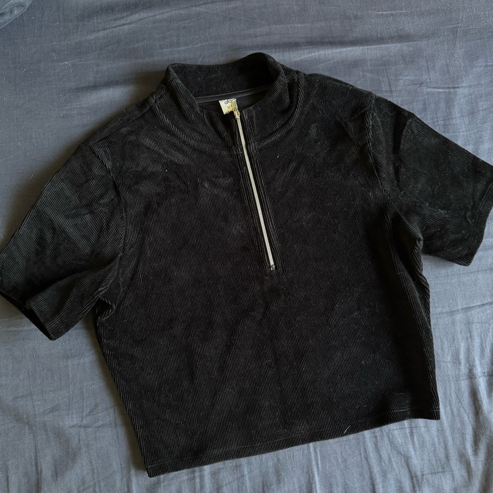 ALO Yoga Velvet Set flare pants & cropped zipper shirt